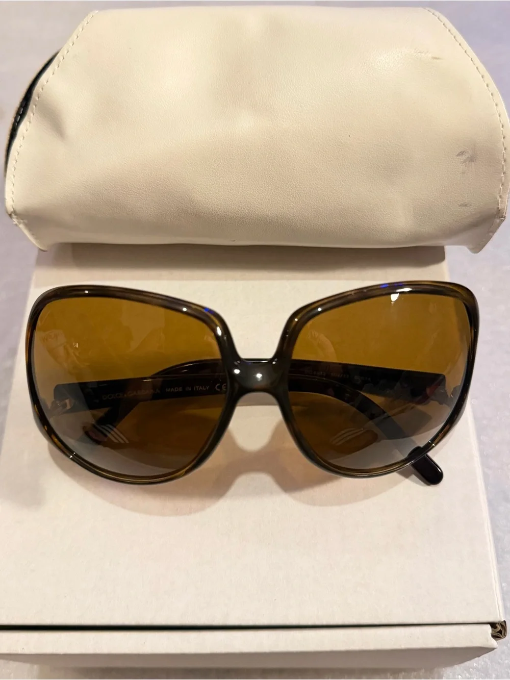D&G Women's Brown Gradient Oversized Sunglasses